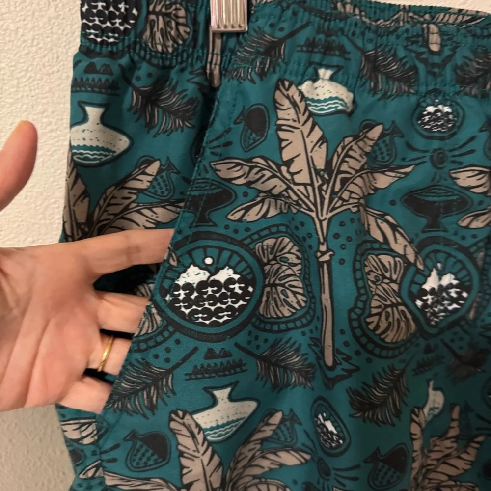 Kavu Sound Shorts Green Wax N Wander Print Hybrid Beachy Volley Athleisure-XL